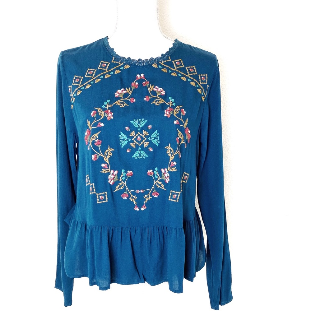 Xhilaraition Green Women Tunic Top - Size S